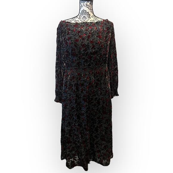W by Worth Rose Velvet Off the shoulder Midi Dress sz 2 - Picture 12 of 12